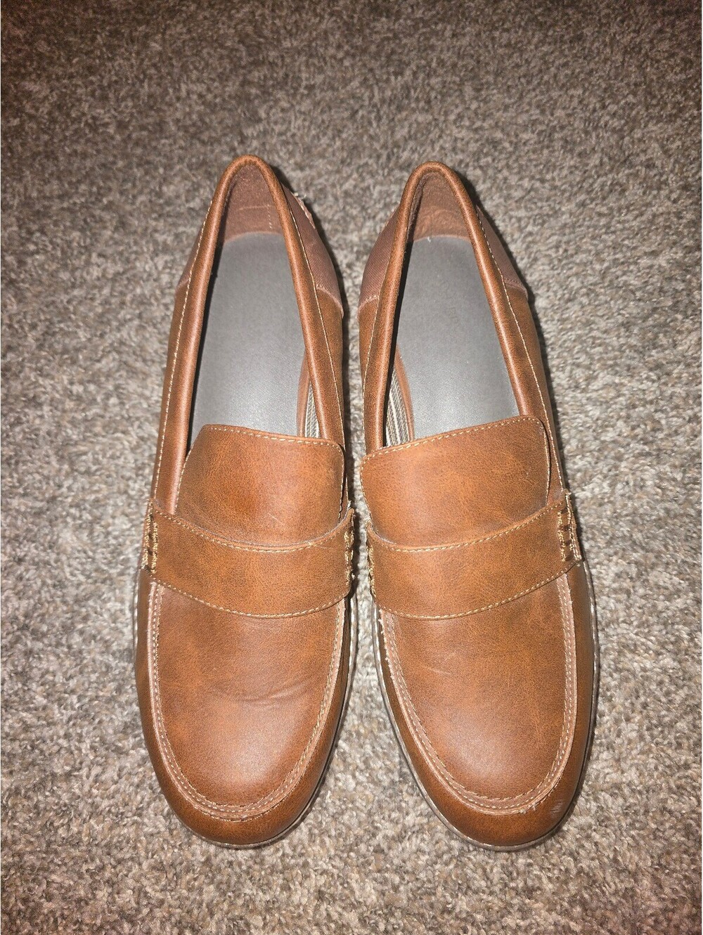 Women's Brown Man-Made Upper Loafers Size 12W